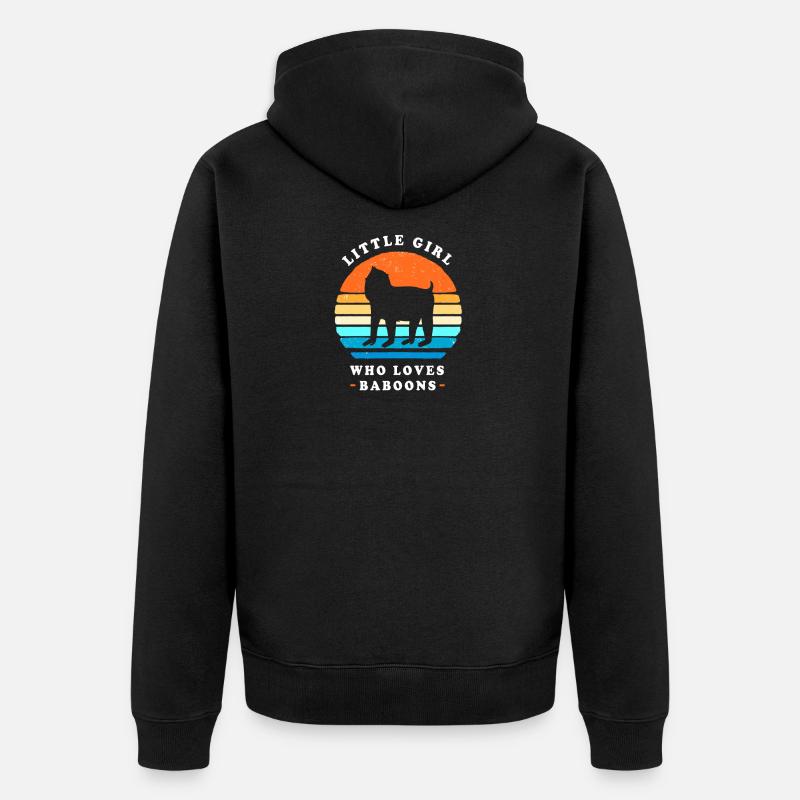 Baboon Primate Monkey Monkey Baboon - Unisex Premium Organic Zip Hoodie - black