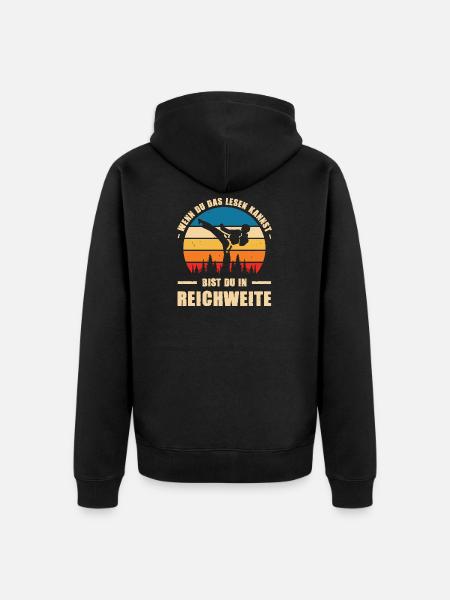 Karate Training Geschenke Karatetraining - Unisex Premium Bio Zip Hoodie - Schwarz