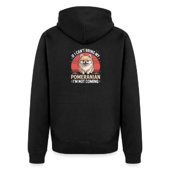  Wenn Mein Pomeranian Nicht Mitkommen Kann, Komme - Unisex Premium Bio Zip Hoodie - Schwarz - Hinten - Nico (187cm)