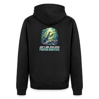 Praying mantises Praying mantis - Unisex Premium Organic Zip Hoodie - black - Back - Nico (187cm)