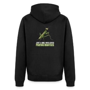 Praying mantises Praying mantis - Unisex Premium Organic Zip Hoodie - black - Back - Nico (187cm)