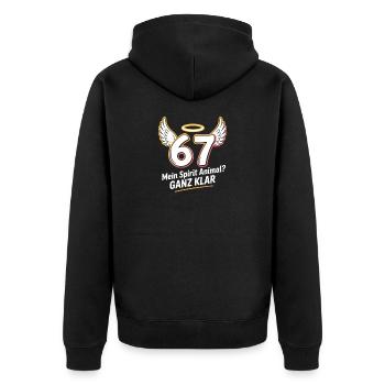 67 My Spirit Animal Clearly Birthday - Unisex Premium Organic Zip Hoodie - black - Back - Nico (187cm)