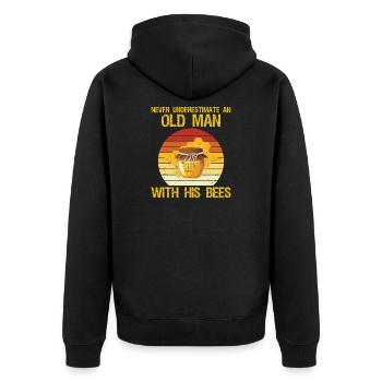 Apiary Bee Keeper An Old Man With His Bees Beek - Unisex Premium Organic Zip Hoodie - black - Back - Nico (187cm)