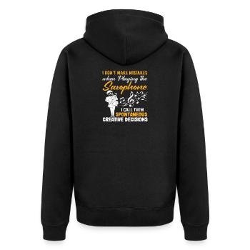 Je ne fais pas d’erreurs Saxophoniste Drôle de jazz - Veste à capuche bio Premium Unisexe - noir - Dos - Nico (187cm)