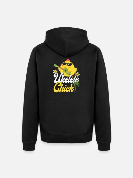 Hawaiian Ukulele Uke Chicken Girl - Unisex Premium Bio Zip Hoodie - Schwarz