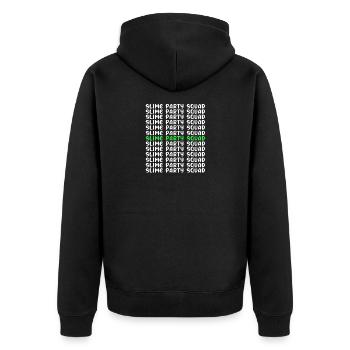 Slime Schleim Schleimig - Unisex Premium Bio Zip Hoodie - Schwarz - Hinten - Nico (187cm)