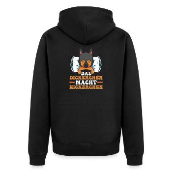 Shlafshirt Dog Le Gros Fait une Sieste - Veste à capuche bio Premium Unisexe - noir - Dos - Nico (187cm)