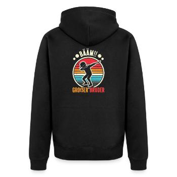 Bääm Grand Frère Dab Enfants Drôles Frères et Sœurs - Veste à capuche bio Premium Unisexe - noir - Dos - Nico (187cm)