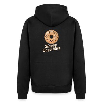 Bagel  - Unisex Premium Bio Zip Hoodie - Schwarz - Hinten - Nico (187cm)