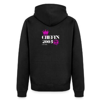 Édition Chefin 2005 20 anniversaires Diction - Veste à capuche bio Premium Unisexe - noir - Dos - Nico (187cm)