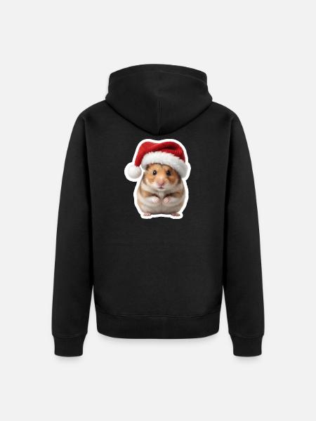 Doux Hamster - Doux Noël - Veste à capuche bio Premium Unisexe - noir