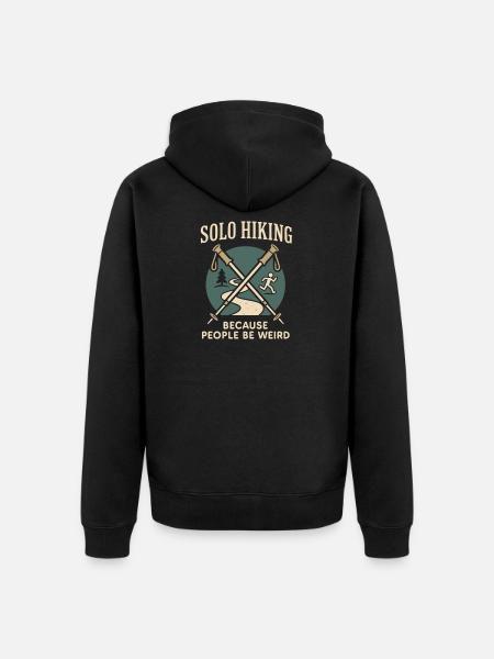 Women's solo hiker empowerment trail - Unisex Premium Organic Zip Hoodie - black