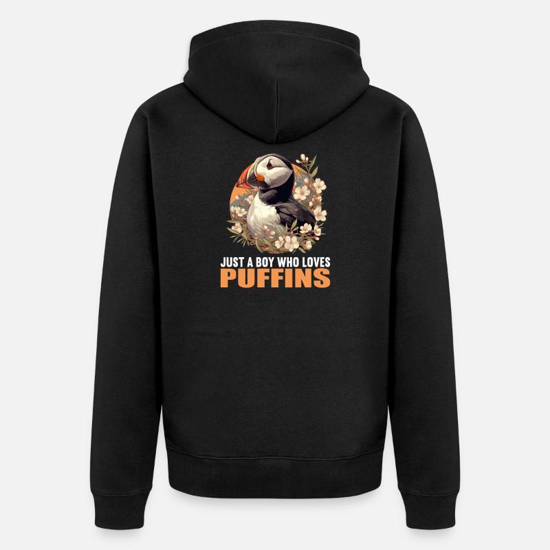Macareux Papageientaucher - Veste à capuche bio Premium Unisexe - noir