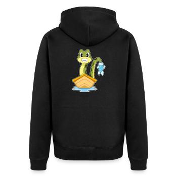 Pêche au poisson serpent pêcheur - Veste à capuche bio Premium Unisexe - noir - Dos - Nico (187cm)