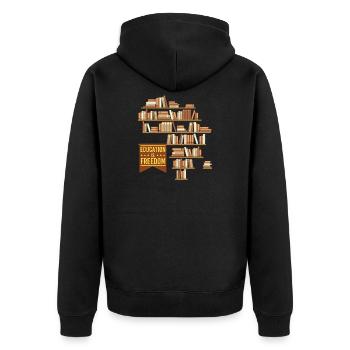 Education Is Freedom – Black History Pride - Unisex Premium Organic Zip Hoodie - black - Back - Nico (187cm)