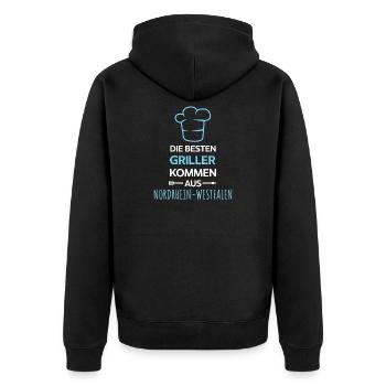 Die Besten Griller aus Nordrhein-Westfalen Graphic - Unisex Premium Bio Zip Hoodie - Schwarz - Hinten - Nico (187cm)