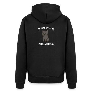 J’ai essayé, vraiment court - Veste à capuche bio Premium Unisexe - noir - Dos - Nico (187cm)