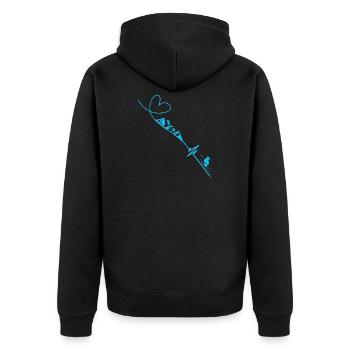 Skier - Unisex Premium Organic Zip Hoodie - black - Back - Nico (187cm)