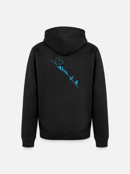 Skifahrer - Unisex Premium Bio Zip Hoodie - Schwarz