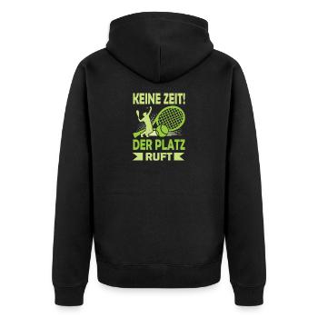 Joueur de tennis offre des tenues de paroles de tennis - Veste à capuche bio Premium Unisexe - noir - Dos - Nico (187cm)