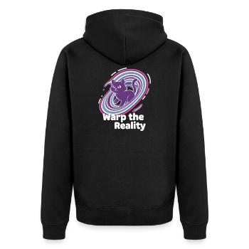 Tourbillon du portail du chat violet - Veste à capuche bio Premium Unisexe - noir - Dos - Nico (187cm)