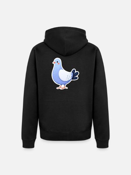 Blue Dove Sticker Illustration - Unisex Premium Organic Zip Hoodie - black