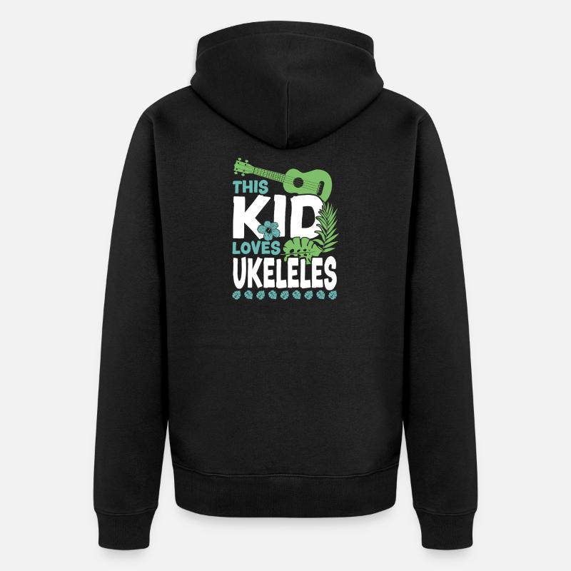 Ukulélé hawaïen Uke Kid Ce gamin - Veste à capuche bio Premium Unisexe - noir