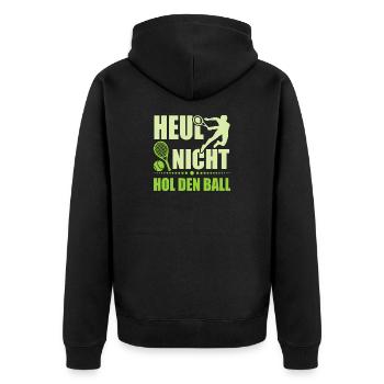 Joueur de tennis offre des tenues de paroles de tennis - Veste à capuche bio Premium Unisexe - noir - Dos - Nico (187cm)