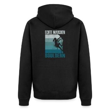 Bouldering Gifts Climbing Climber Boulderer - Unisex Premium Organic Zip Hoodie - black - Back - Nico (187cm)