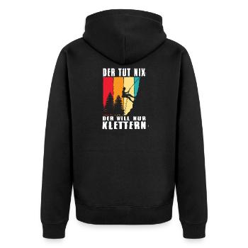 Bouldering Gifts Climbing Climber Boulderer - Unisex Premium Organic Zip Hoodie - black - Back - Nico (187cm)