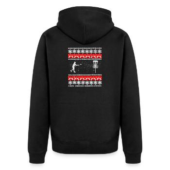 Illustrations des flocons de neige de Noël pour le disc golf - Veste à capuche bio Premium Unisexe - noir - Dos - Nico (187cm)