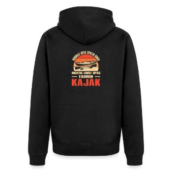Kayaker Grandpa Gifts Kayak Water Sports Outfit - Unisex Premium Organic Zip Hoodie - black - Back - Nico (187cm)