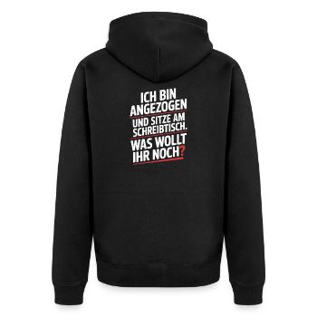 Je suis habillé à un bureau Bureau à domicile - Veste à capuche bio Premium Unisexe - noir - Dos - Nico (187cm)