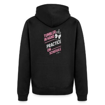 Cheer Mom Club Geschenk - Unisex Premium Bio Zip Hoodie - Schwarz - Hinten - Nico (187cm)