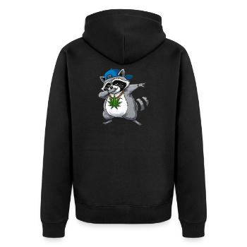 Hip-hop style Raccoon Cartoon Dab - Veste à capuche bio Premium Unisexe - noir - Dos - Nico (187cm)
