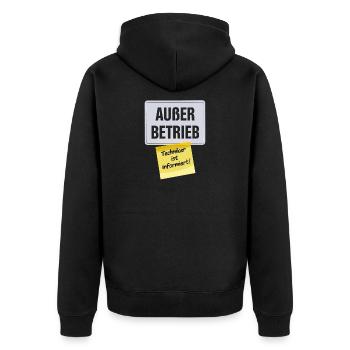 Technicien hors service informe le bureau des paresseux - Veste à capuche bio Premium Unisexe - noir - Dos - Nico (187cm)