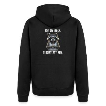 Ich bin wach begeistert nein Waschbär Morgenmuffel - Veste à capuche bio Premium Unisexe - noir - Dos - Nico (187cm)