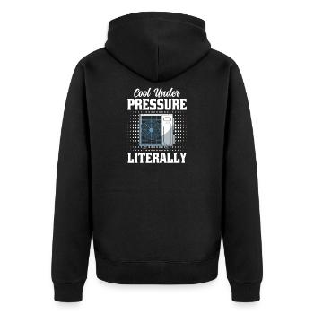 HVAC Techniker Spruch - Lüftung Profis Männer - Unisex Premium Bio Zip Hoodie - Schwarz - Hinten - Nico (187cm)