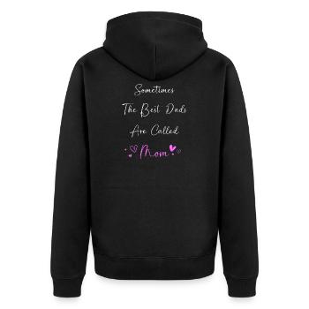 Single Mama Mutter Alleinstehend Alleinerziehend - Unisex Premium Bio Zip Hoodie - Schwarz - Hinten - Nico (187cm)