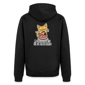 Geburtstagskuchen für die Arbeit backen, ja nice! - Unisex Premium Bio Zip Hoodie - Schwarz - Hinten - Nico (187cm)