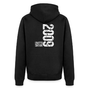 17e anniversaire Fille Garçon 17 ans Millésime 2009 - Veste à capuche bio Premium Unisexe - noir - Dos - Nico (187cm)