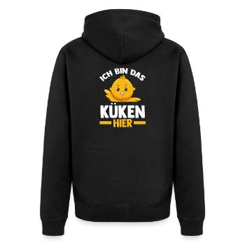 Hühner Landwirt Bauer Bauernhof Küken - Unisex Premium Bio Zip Hoodie - Schwarz - Hinten - Nico (187cm)