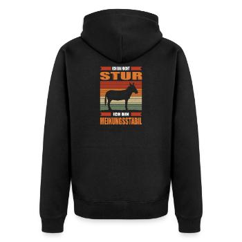 Funny Sayings Fun Outfits Irony Sarcasm - Unisex Premium Organic Zip Hoodie - black - Back - Nico (187cm)