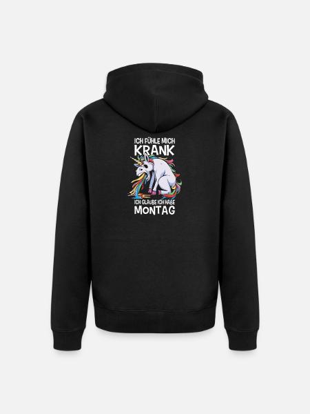Ironiske ordsprog Ironisk Sjov Morgen-Grouch - Premium økologisk unisex-hættejakke - sort