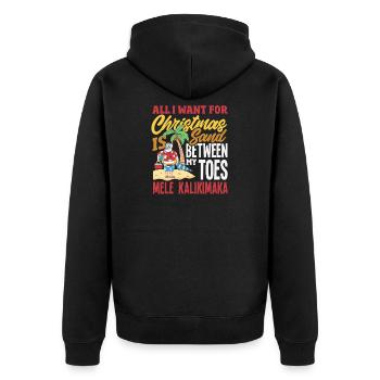 Mele Kalikimaka Hawaiian Christmas - Unisex Premium Organic Zip Hoodie - black - Back - Nico (187cm)