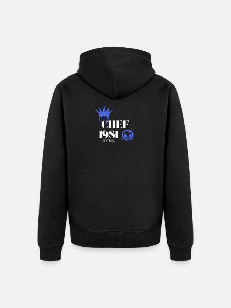 Chef Edition 1981 44 Birthday Saying - Unisex Premium Organic Zip Hoodie - black