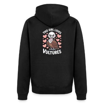 Geier Spruch Vogel Lustiges Geier Geschenk - Unisex Premium Bio Zip Hoodie - Schwarz - Hinten - Nico (187cm)