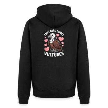 Geier Spruch Vogel Lustiges Geier Geschenk - Unisex Premium Bio Zip Hoodie - Schwarz - Hinten - Nico (187cm)