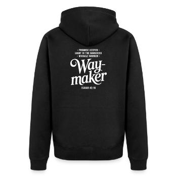 Waymaker Faith Quote Design - Unisex Premium Organic Zip Hoodie - black - Back - Nico (187cm)