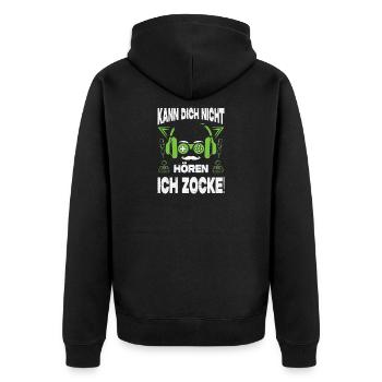 Gamer Geschenke Gaming Outfits Zocken Videospiele - Unisex Premium Bio Zip Hoodie - Schwarz - Hinten - Nico (187cm)